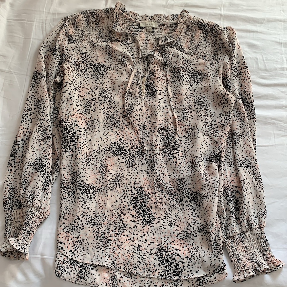 Women's Black and Pink Patterned Top